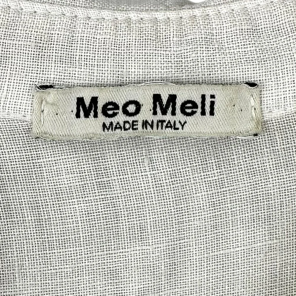 Meo Meli Italy Oatmeal 100% Linen Tiered Shirt Dress OS One Size - Picture 4 of 6